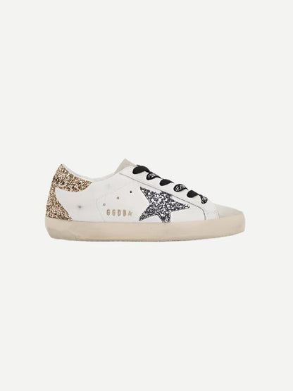 Super-Star sneakers with gold and silver-grey glitter