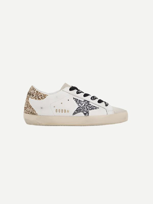 Super-Star sneakers with gold and silver-grey glitter