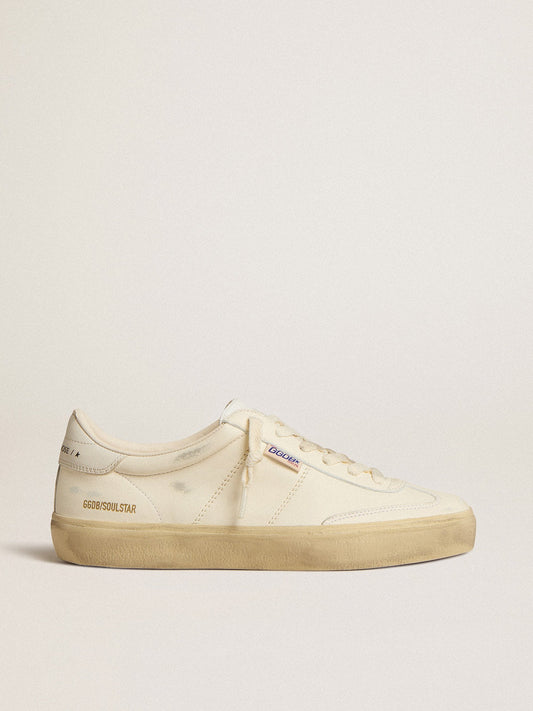 Soul Star in white nappa leather with white leather heel piece