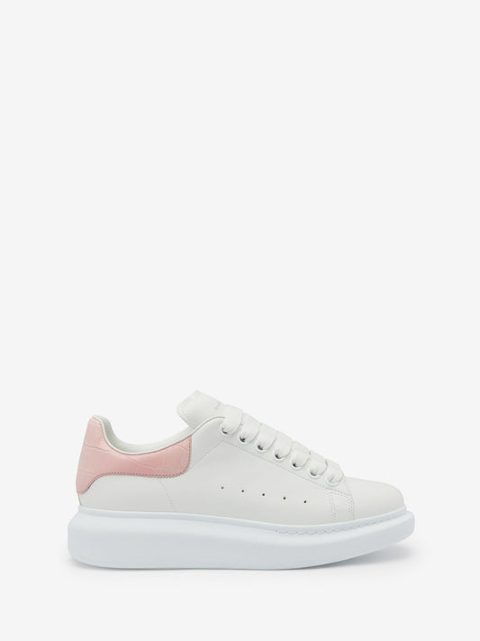 Sneaker Oversize in Pink and White Crocodile