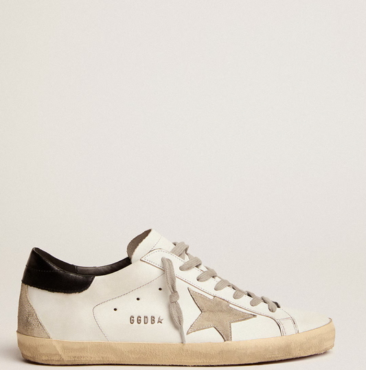 Super-Star with black heel tab and metal studs lettering