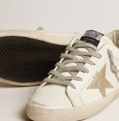 Super-Star women's sneakers with golden star and black glitter heel tab