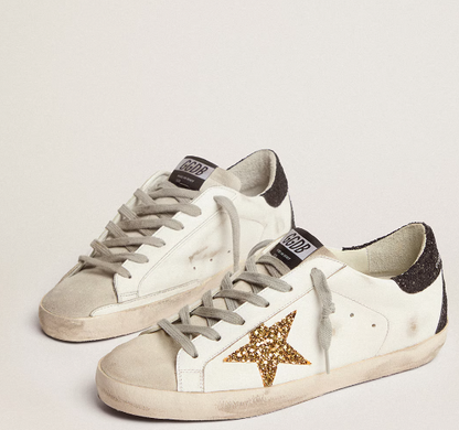 Super-Star LTD with gold-colored star and black glitter heel tab