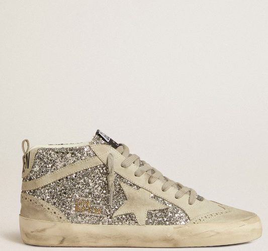 Superstar Women's Sneakers in Silver glitter with star and ice-coloured details
