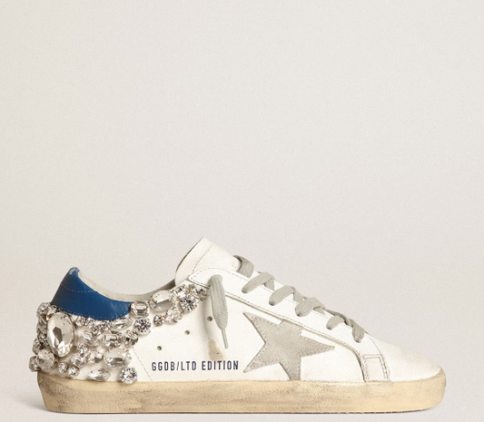 Super-Star women's sneakers decorated with applied Swarovski crystals