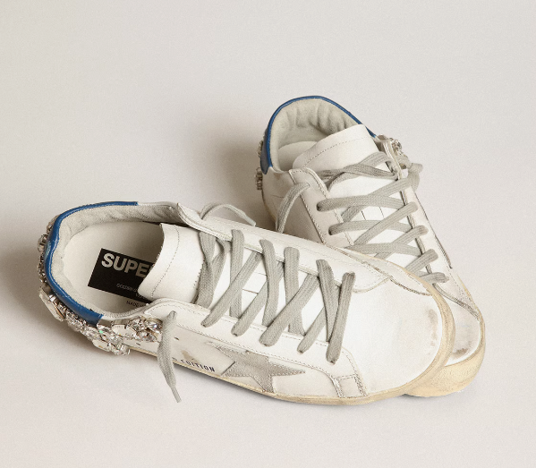 Super-Star women's sneakers decorated with applied Swarovski crystals